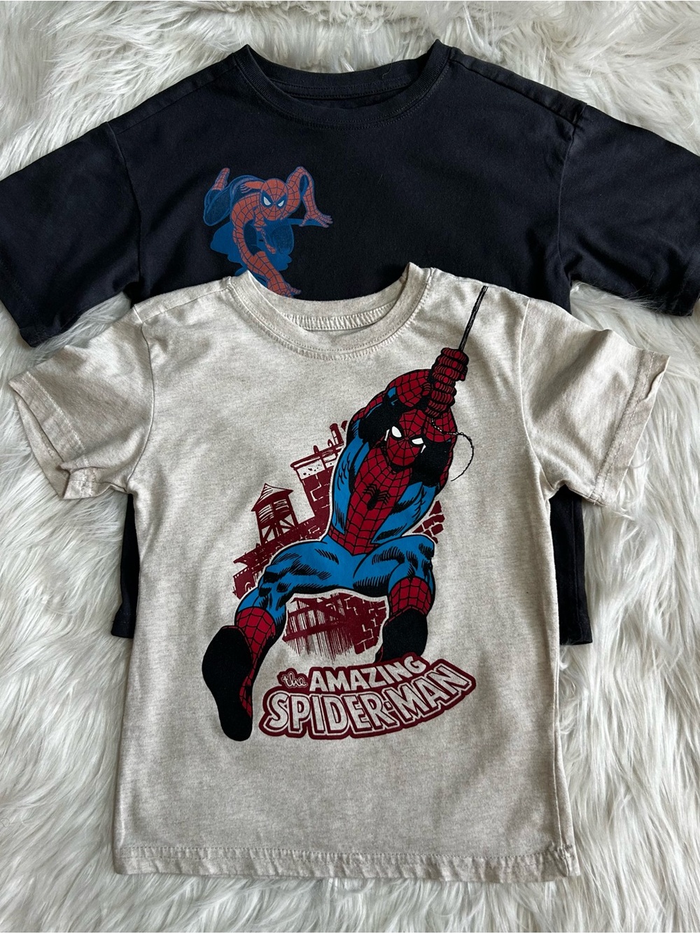 Marvel Kids Spider-Man Short Sleeve Tee in Gray and Beige